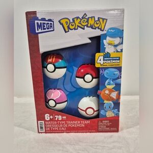 NWT MEGA Pokémon Water-Type Trainer Team Building Kit - 4 Pokemon & 4 Pokeball